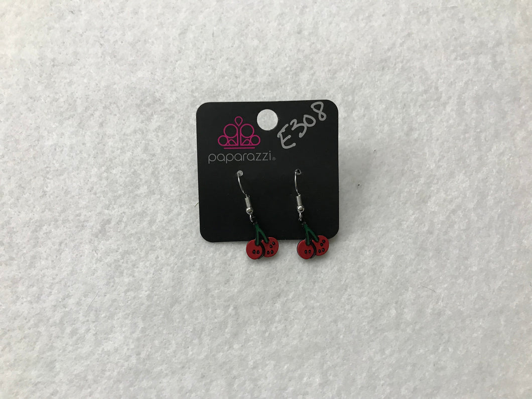 Starlet Shimmer Cherries Red Earrings #308
