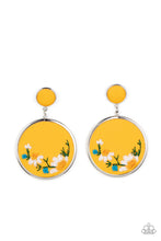 Load image into Gallery viewer, Embroidered Gardens Yellow Earrings