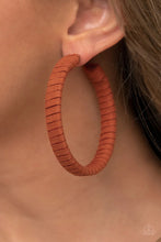 Load image into Gallery viewer, Suede Parade Orange Hoop Earrings