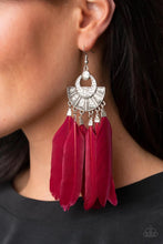 Load image into Gallery viewer, Plume Paradise Red Earrings