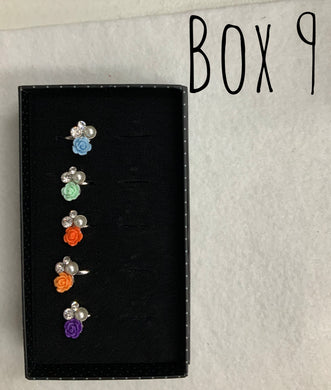 Starlet Shimmer Rose Pearl-Gem Rings Box 9