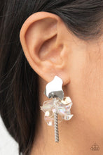 Load image into Gallery viewer, Harmonically Holographic White Post Earrings
