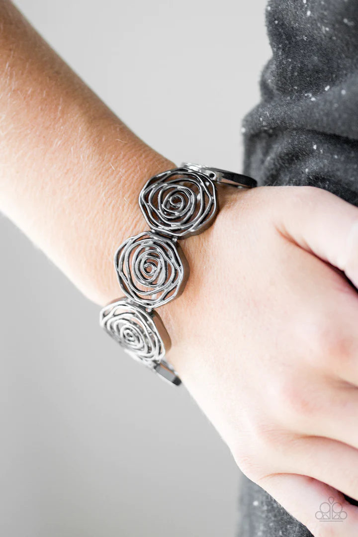 Beat Around the Rosebush Black Bracelet