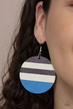 Load image into Gallery viewer, Yacht Party Blue Wood Earrings