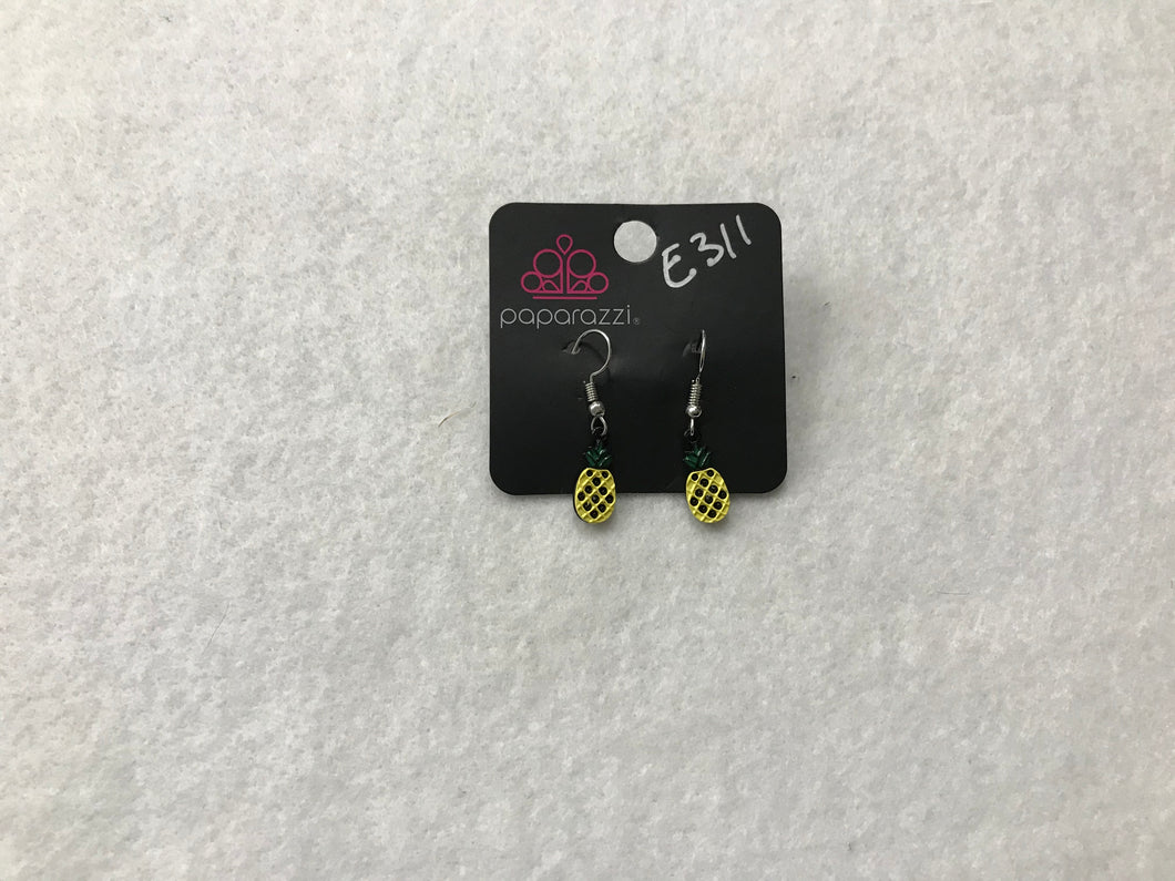 Starlet Shimmer Pineapples Yellow Earrings #311