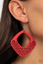 Load image into Gallery viewer, Wood You Rather Red Wood Earrings