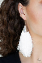 Load image into Gallery viewer, Tassel Temptress White Tassel Earrings