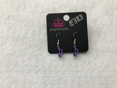 Starlet Shimmer Heart Sunglasses Purple Earrings #383