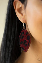 Load image into Gallery viewer, Grr-irl Power Red Leather Earrings