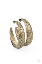 Load image into Gallery viewer, Sahara Sandstorm Brass Hoop Earrings