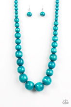 Load image into Gallery viewer, Effortlessly Everglades Blue Wood Necklace