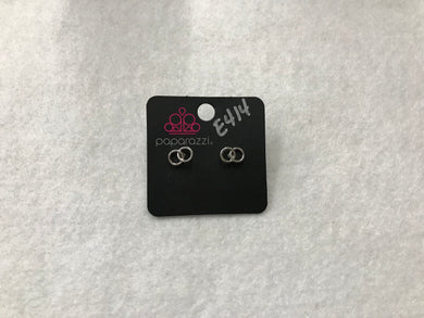 Starlet Shimmer Double Circles Silver Earrings #414