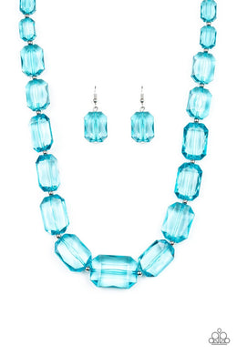 Ice Versa Blue Acrylic Necklace