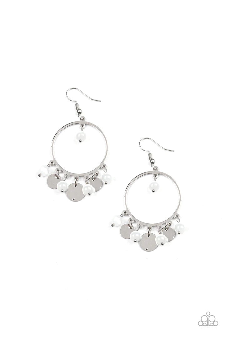Bubbly Buoyancy White Earrings