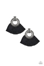 Load image into Gallery viewer, I Am Spartacus Black Tassel Earrings