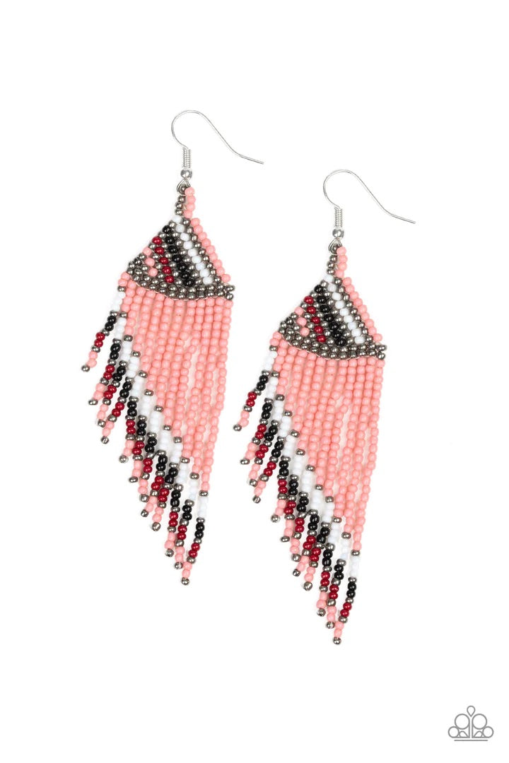 Bodaciously Bohemian Orange Seed Bead Earrings
