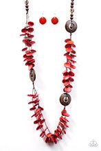 Load image into Gallery viewer, Greeting from Tahiti Red Wood Necklace