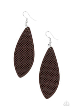 Load image into Gallery viewer, Surf Scene Brown Wood Earrings