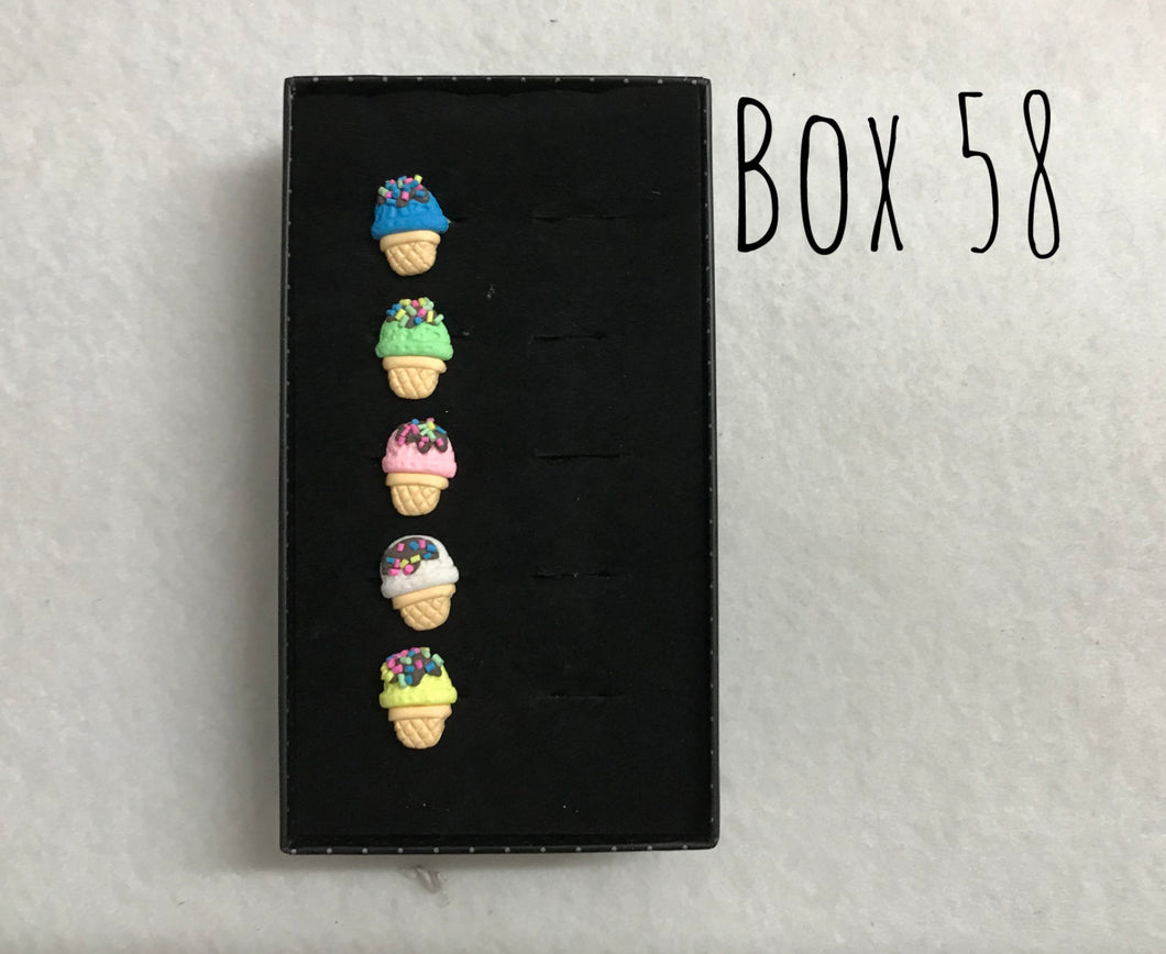 Starlet Shimmer Ice Cream Cone Rings Box 58
