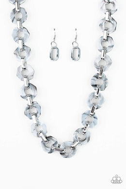 Fashionista Fever Silver Acrylic Necklace