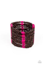 Load image into Gallery viewer, Tropical Trendsetter Pink Wood Bracelet