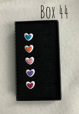 Starlet Shimmer White Heart Frame Rings - Box 44