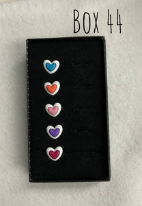 Starlet Shimmer White Heart Frame Rings - Box 44
