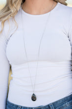 Load image into Gallery viewer, Talk About a Cliffhanger Black Necklace