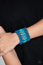 Load image into Gallery viewer, Barbados Beach Club Blue Wood Bracelet