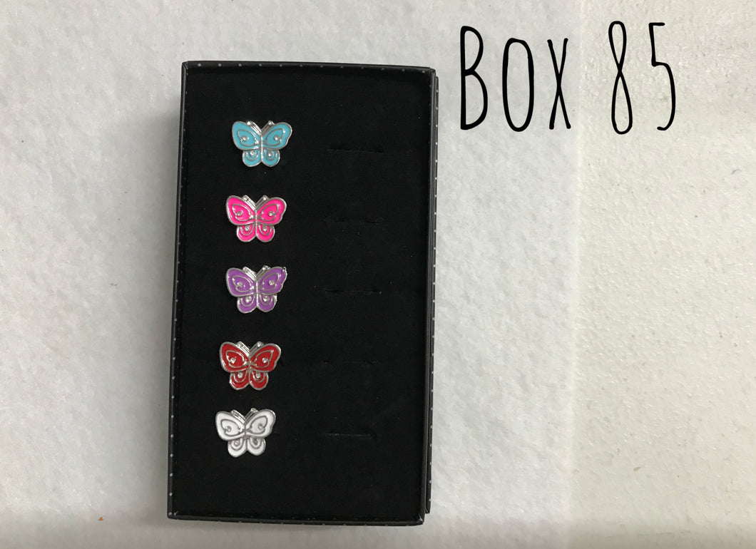 Starlet Shimmer Enamel Butterfly Rings Box 85