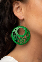 Load image into Gallery viewer, Tropical Canopy Green Wood Earrings