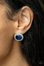 Load image into Gallery viewer, Glowing Dazzle Blue Post Earrings