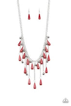Load image into Gallery viewer, Fleur de Fringe Red Necklace