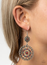 Load image into Gallery viewer, Beaded Brilliance Red Earrings