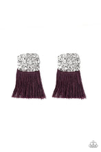 Load image into Gallery viewer, Plume Bloom Purple Tassel Earrings