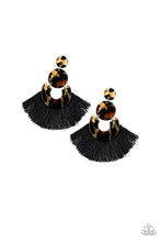 Load image into Gallery viewer, One Big Party Animal Black Tassel Earrings