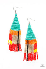 Load image into Gallery viewer, Beaded Boho Blue Seed Bead Earrings