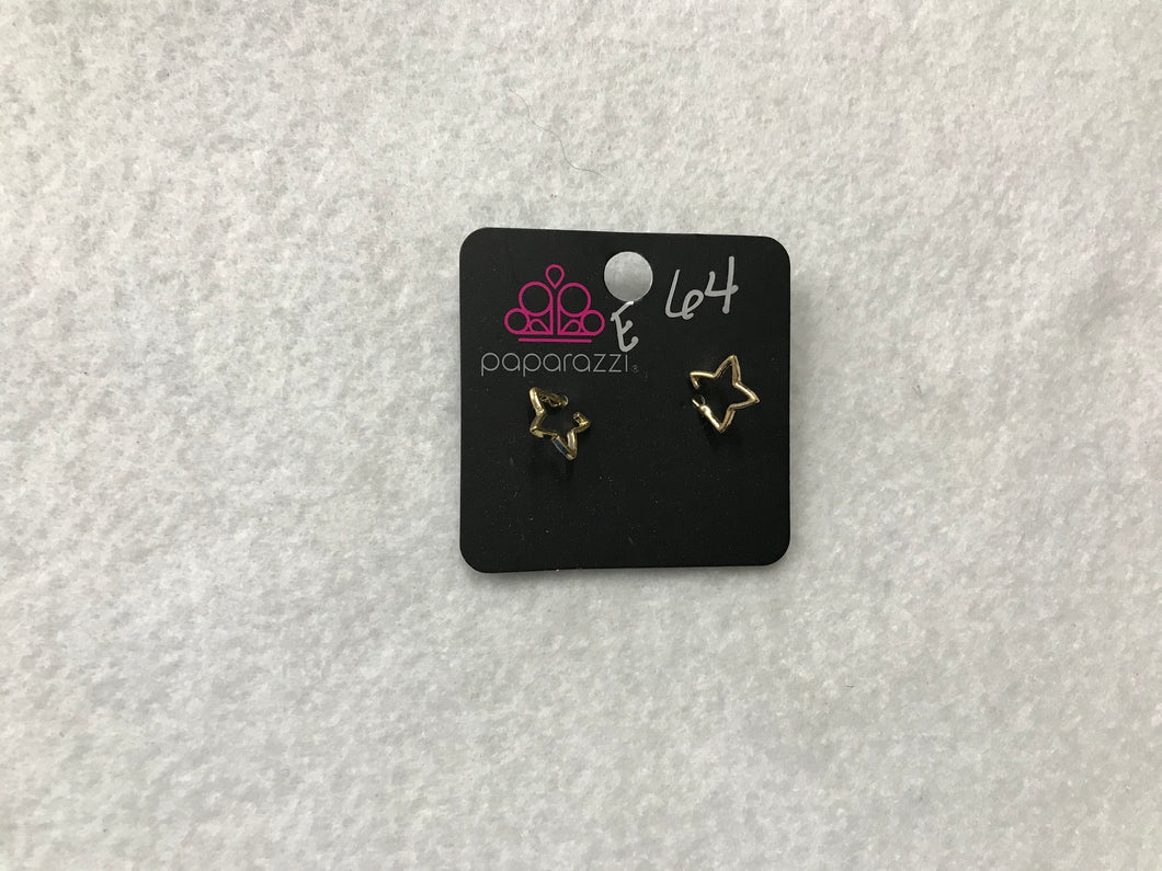 Starlet Shimmer Star Post Gold Earring #64