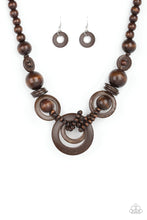 Load image into Gallery viewer, Boardwalk Party Brown Wood Necklace