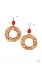 Load image into Gallery viewer, Wildly Wicker Red Earring