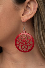 Load image into Gallery viewer, Mandala Meadow Red Wood Earrings