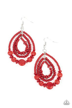 Load image into Gallery viewer, Prana Party Red Earrings Seed Beads