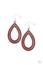 Load image into Gallery viewer, Tear Tracks Red Earrings