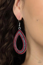 Load image into Gallery viewer, Tear Tracks Red Earrings