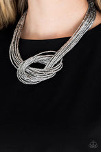 Load image into Gallery viewer, Knotted Knockout Silver Seed Bead Necklace