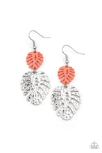 Load image into Gallery viewer, Palm Tree Cabana Orange Earrings
