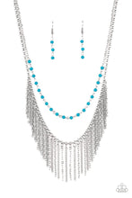 Load image into Gallery viewer, Fierce in Fringe Blue Necklace