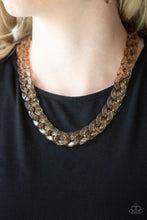 Load image into Gallery viewer, Put It On Ice Brass Acrylic Necklace