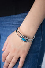 Load image into Gallery viewer, Serene Succulent Blue Hinged Bracelet