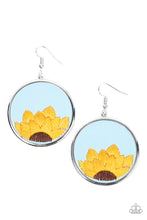 Load image into Gallery viewer, Sun Kissed Sunflowers Blue Earrings